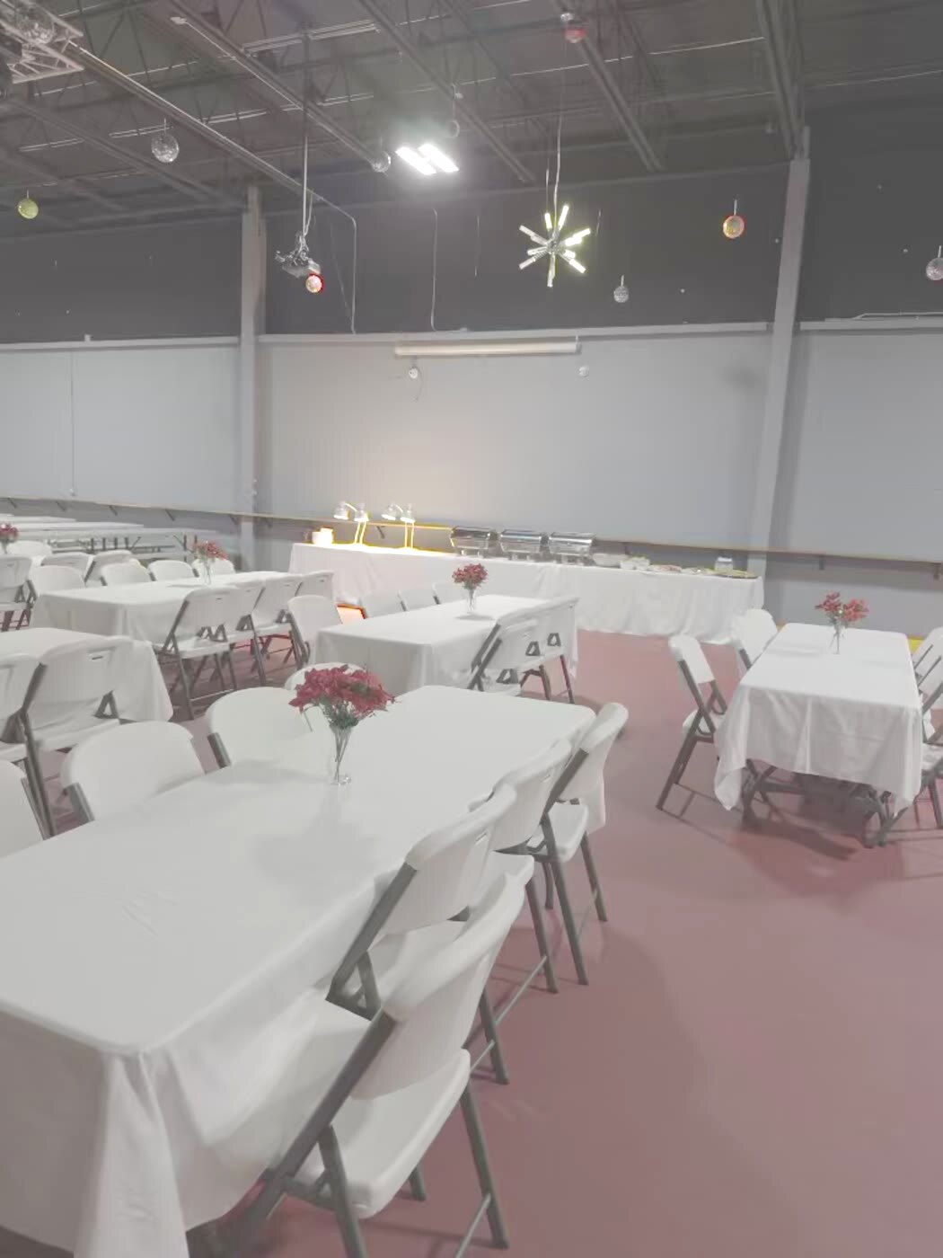 Decorated event and birthday party setup at Play and Spin