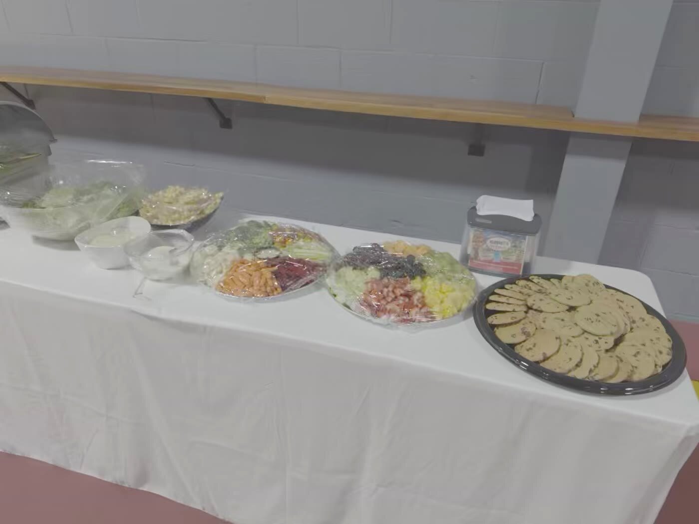 Party catering platters set up for a Play and Spin event in Niles Illinois