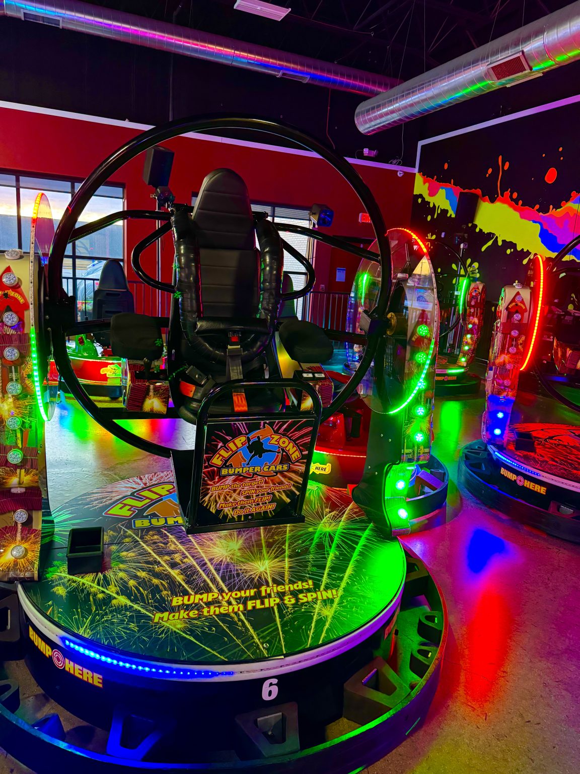 Bumper cars at Play and Spin family entertainment center